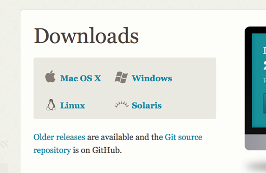 Installing Git from the downloads page